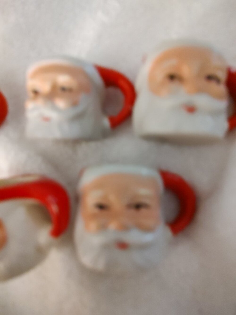 CHRISTMAS SANTA MUGS SIX VINTAGE JAPAN MINI